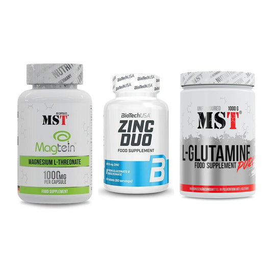 Ausdauer-Set: MST Magnesium + BioTech Zinc Duo + MST Glutamine – alle enthaltenen Artikel
