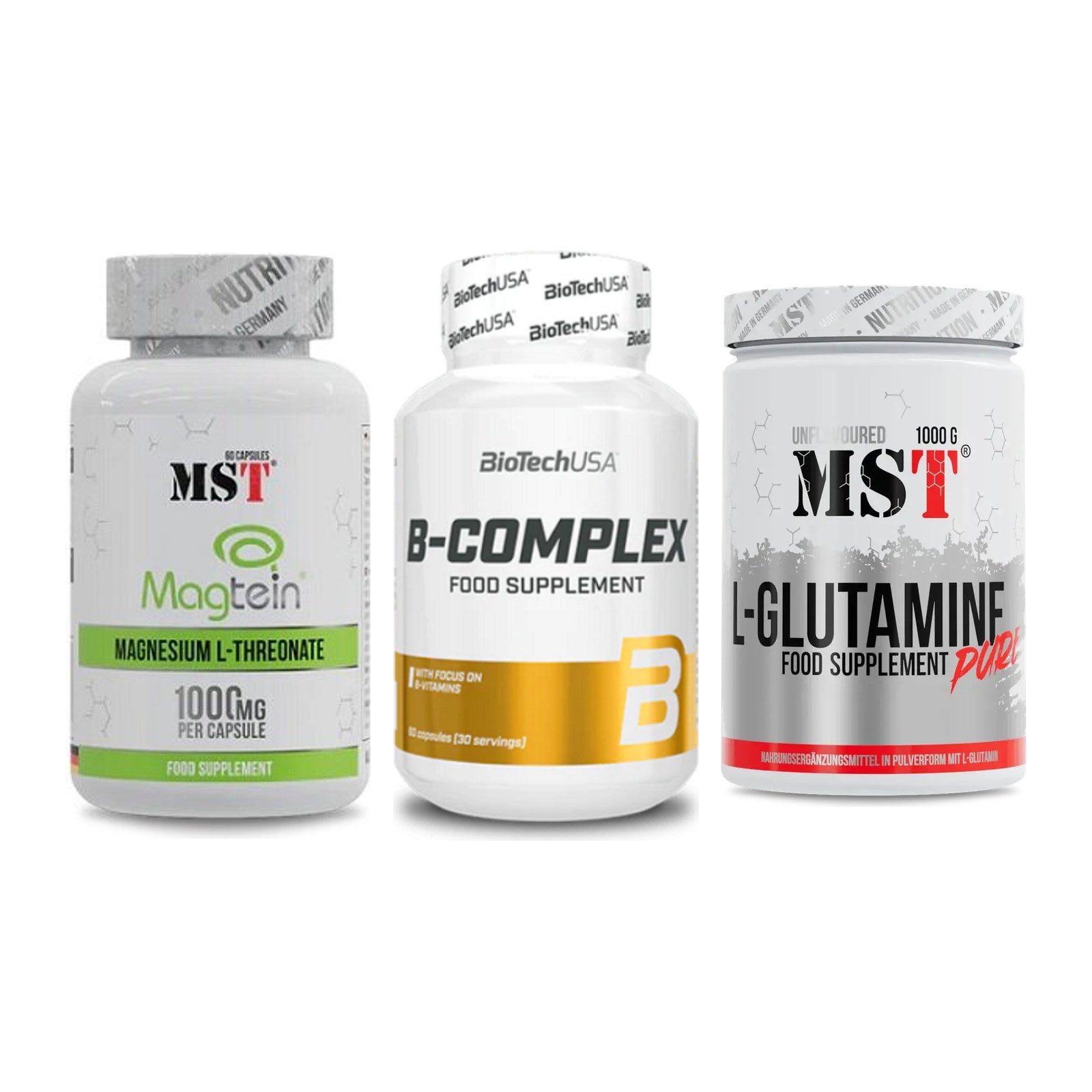 Ausdauer-Set: MST Magnesium + BioTech B + MST Glutamine – alle enthaltenen Artikel