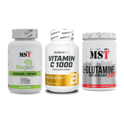 Ausdauer-Set: MST Magnesium + BioTech Vitamin + MST Glutamine – alle enthaltenen Artikel