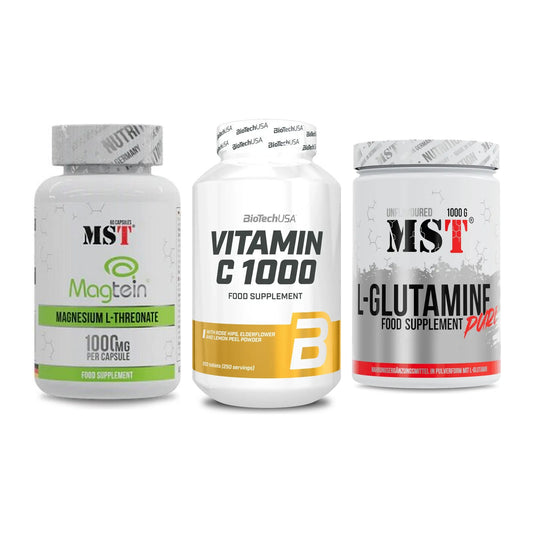 Ausdauer-Set: MST Magnesium + BioTech Vitamin + MST Glutamine – alle enthaltenen Artikel