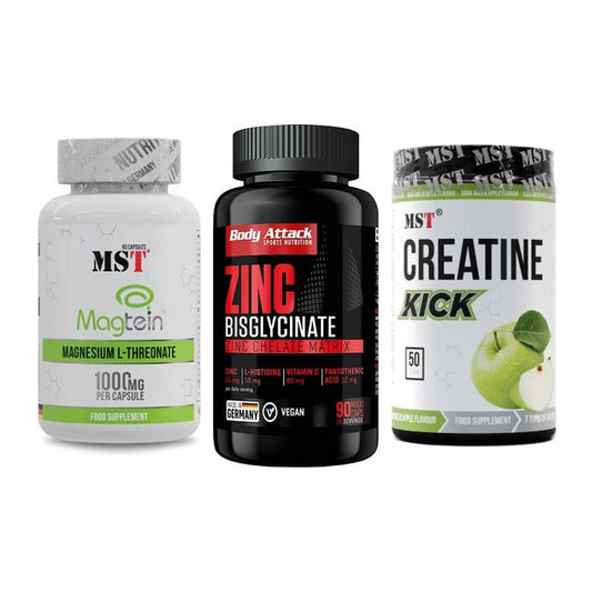 Ausdauer-Set: MST Magnesium + Body Attack Zink + MST Creatine – alle enthaltenen Artikel