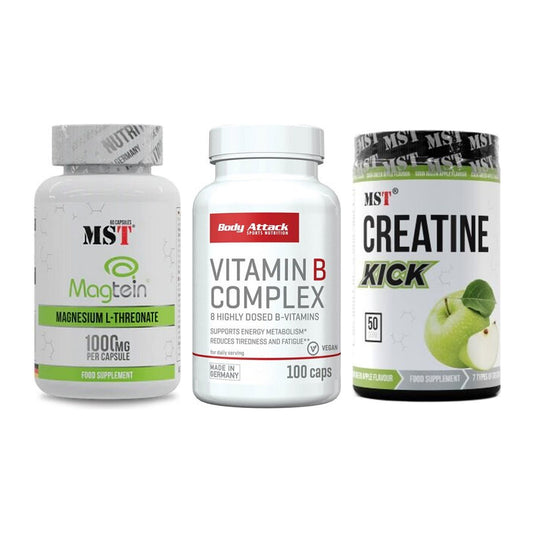 Ausdauer-Set: MST Magnesium + Body Attack + MST Creatine – alle enthaltenen Artikel