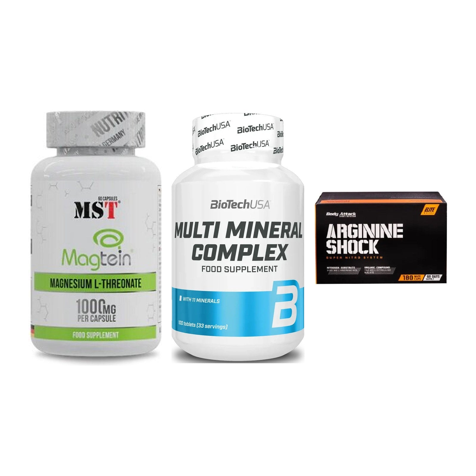 Ausdauer-Set: MST Magnesium + BioTech Multi + Body Attack – alle enthaltenen Artikel