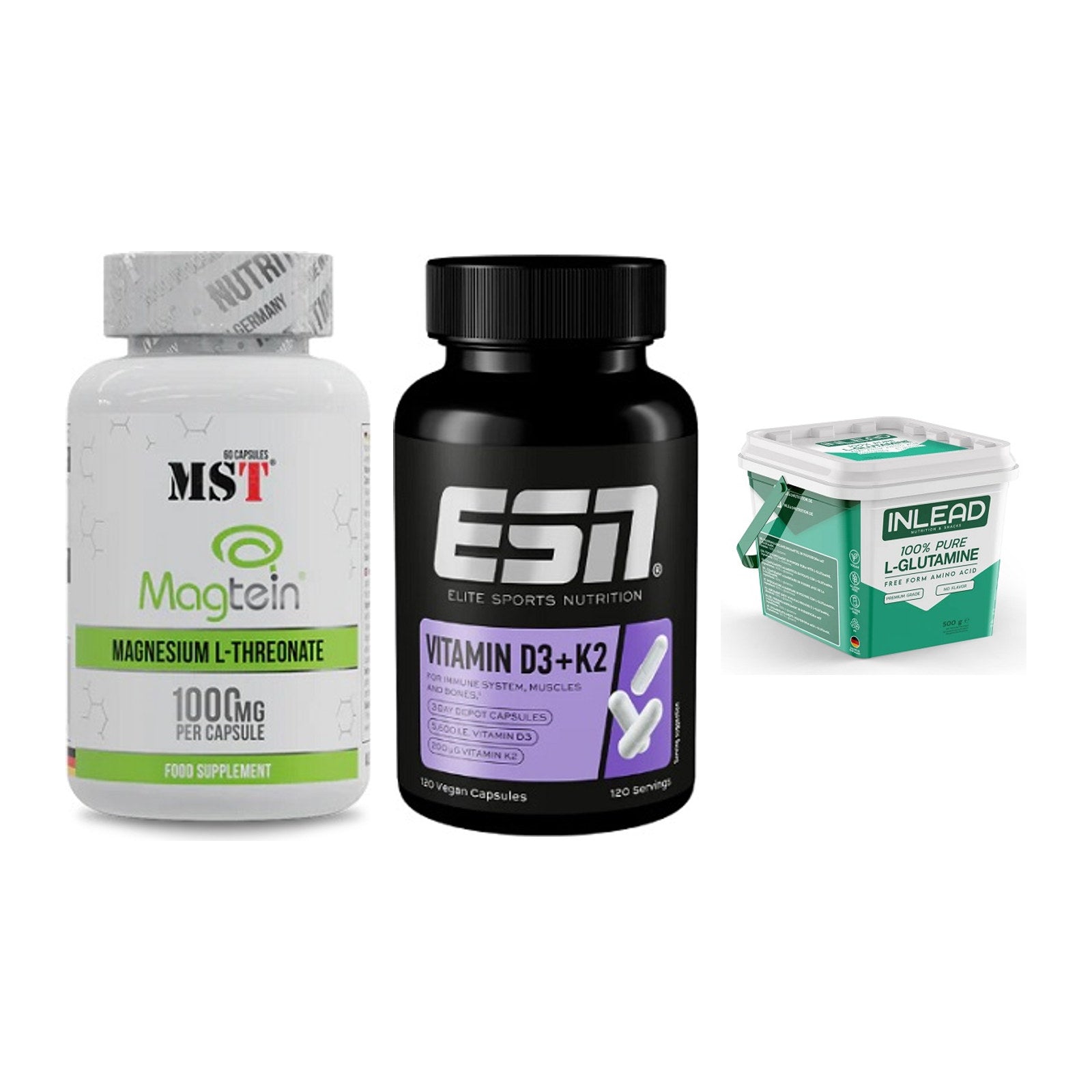 Ausdauer-Set: MST Magnesium + ESN Vitamin D3 + INLEAD L-Glutami – alle enthaltenen Artikel