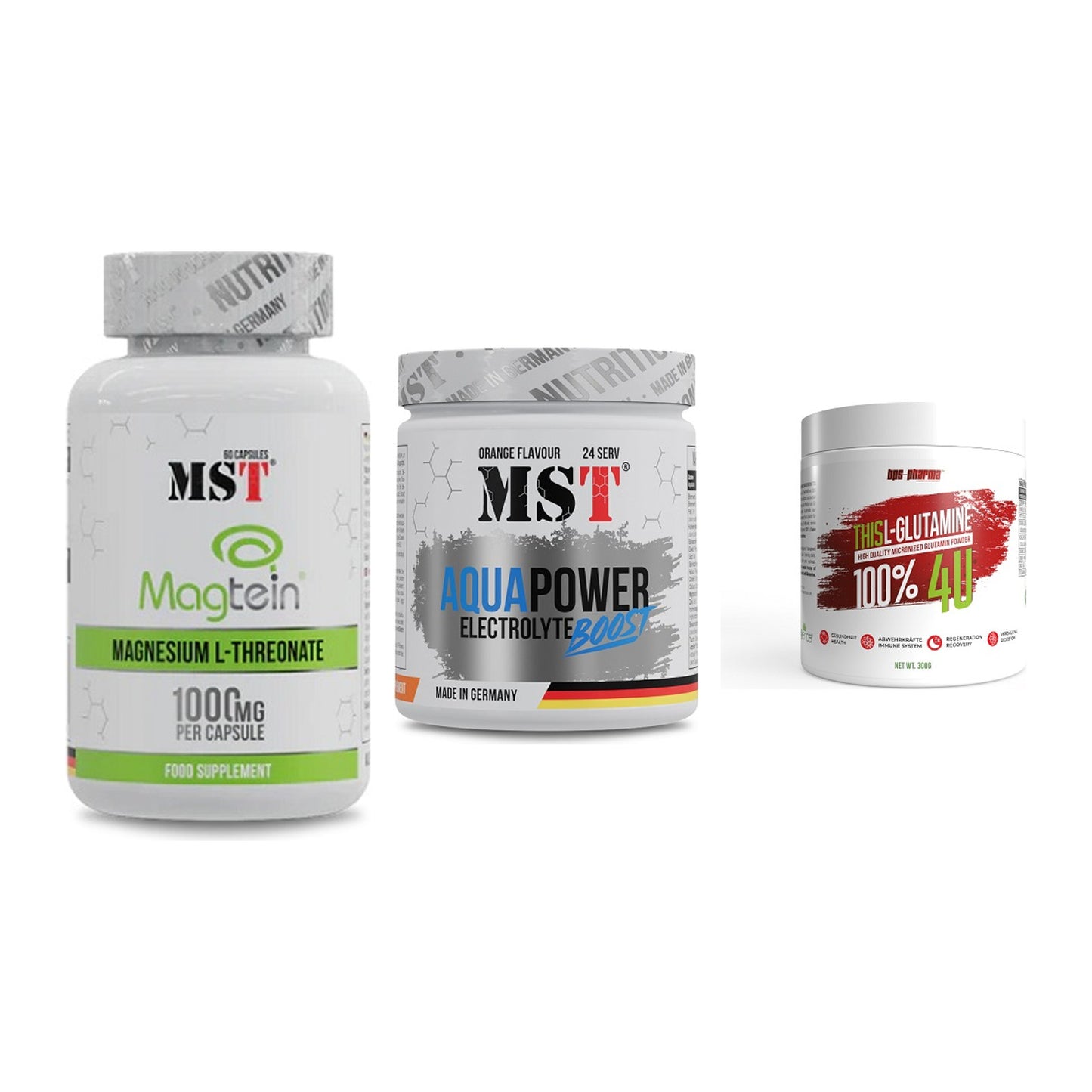 Ausdauer-Set: MST Magnesium + MST Aqua Power + BPS-Pharma This – alle enthaltenen Artikel