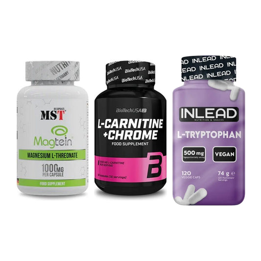 Ausdauer-Set: MST Magnesium + BioTech L-Carnit + INLEAD L-Tryptop – alle enthaltenen Artikel