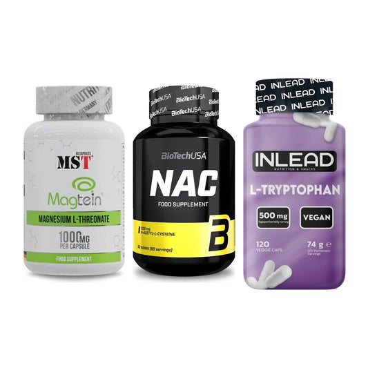 Ausdauer-Set: MST Magnesium + BioTech NAC + INLEAD L-Tryptop – alle enthaltenen Artikel
