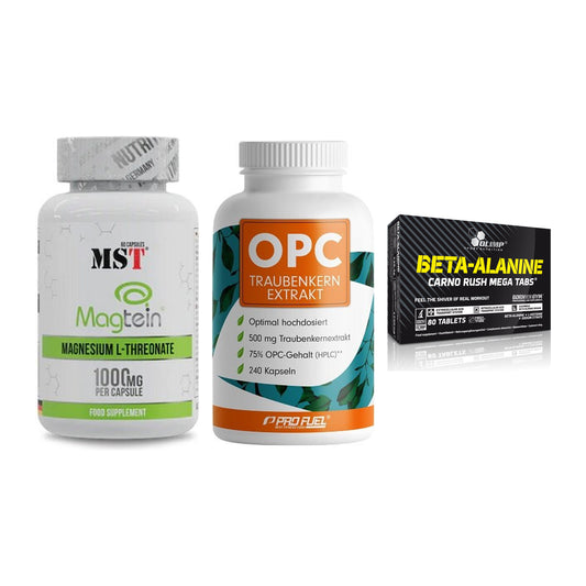 Ausdauer-Set: MST Magnesium + ProFuel OPC + Olimp Beta-Alani – alle enthaltenen Artikel