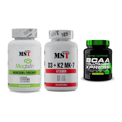 Ausdauer-Set: MST Magnesium + MST Vitamin D3 + Scitec BCAA – alle enthaltenen Artikel