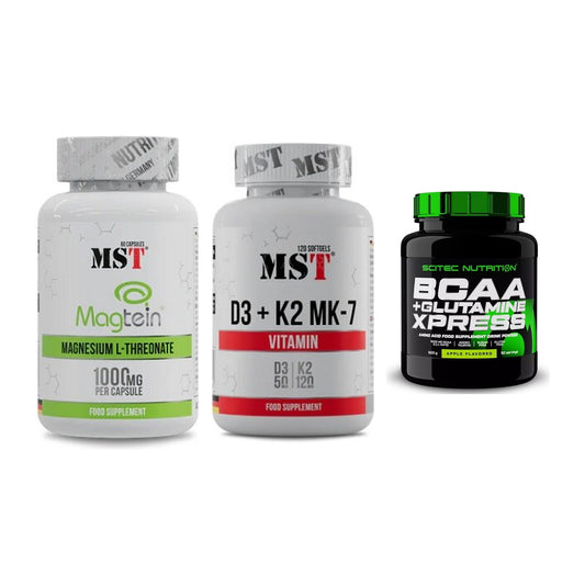 Ausdauer-Set: MST Magnesium + MST Vitamin D3 + Scitec BCAA – alle enthaltenen Artikel