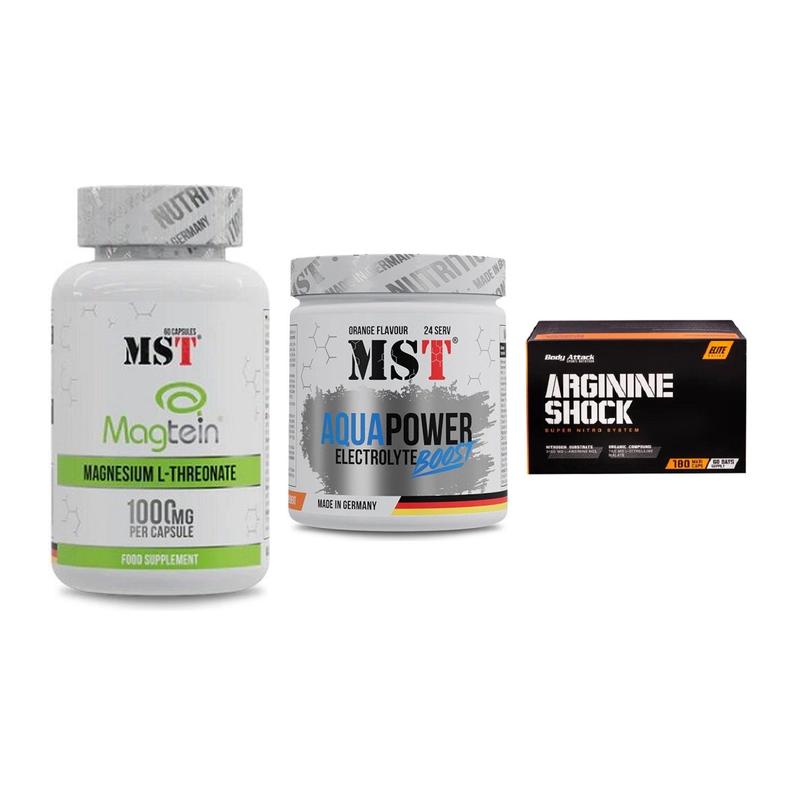 Ausdauer-Set: MST Magnesium + MST Aqua Power + Body Attack – alle enthaltenen Artikel