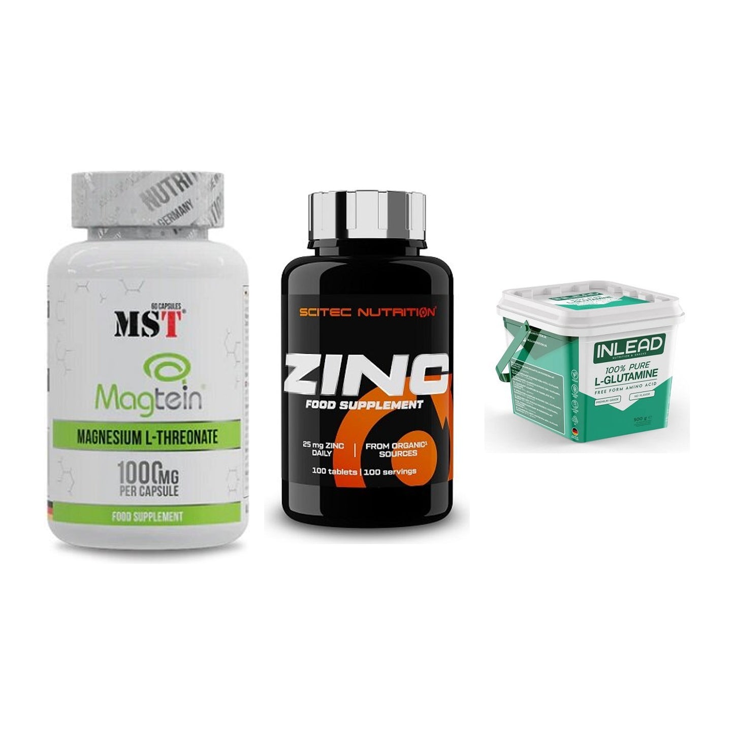 Ausdauer-Set: MST Magnesium + Scitec Zinc + INLEAD L-Glutami – alle enthaltenen Artikel