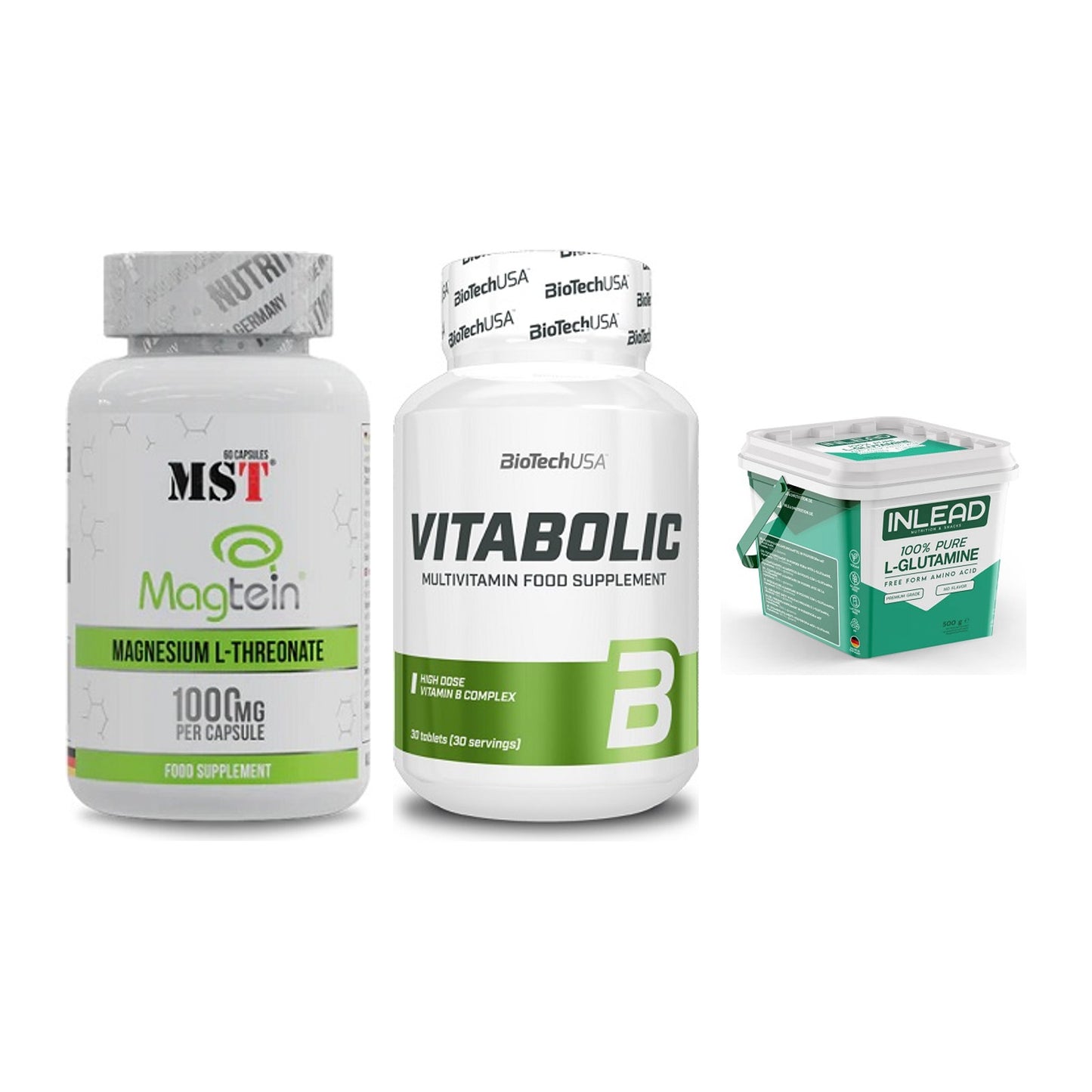 Ausdauer-Set: MST Magnesium + BioTech Vitaboli + INLEAD L-Glutami – alle enthaltenen Artikel