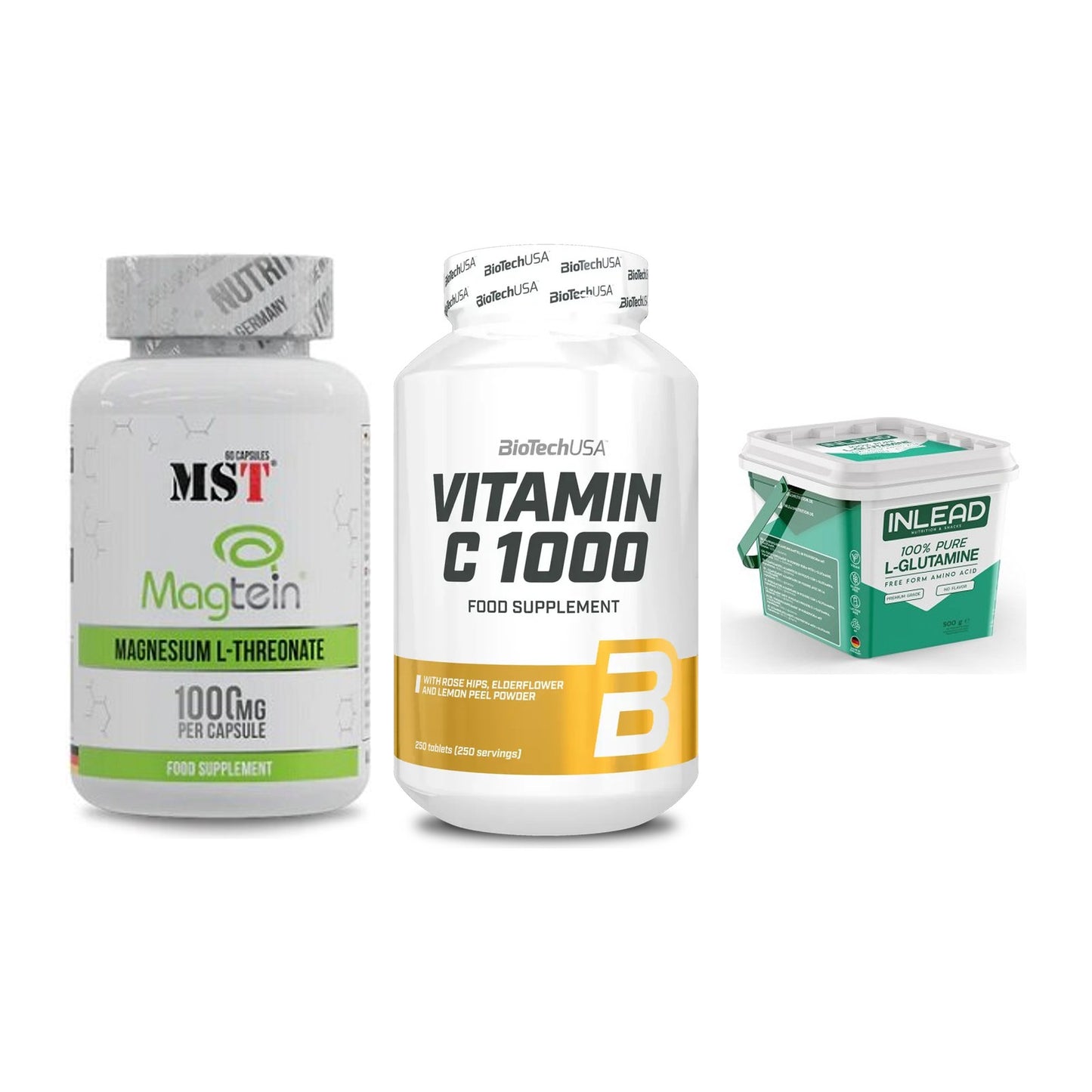 Ausdauer-Set: MST Magnesium + BioTech Vitamin + INLEAD L-Glutami – alle enthaltenen Artikel