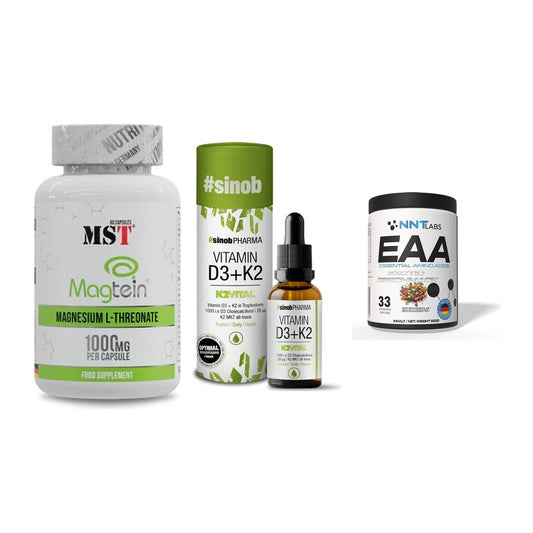 Ausdauer-Set: MST Magnesium + Sinob Vitamin D3 + NNT EAA – alle enthaltenen Artikel