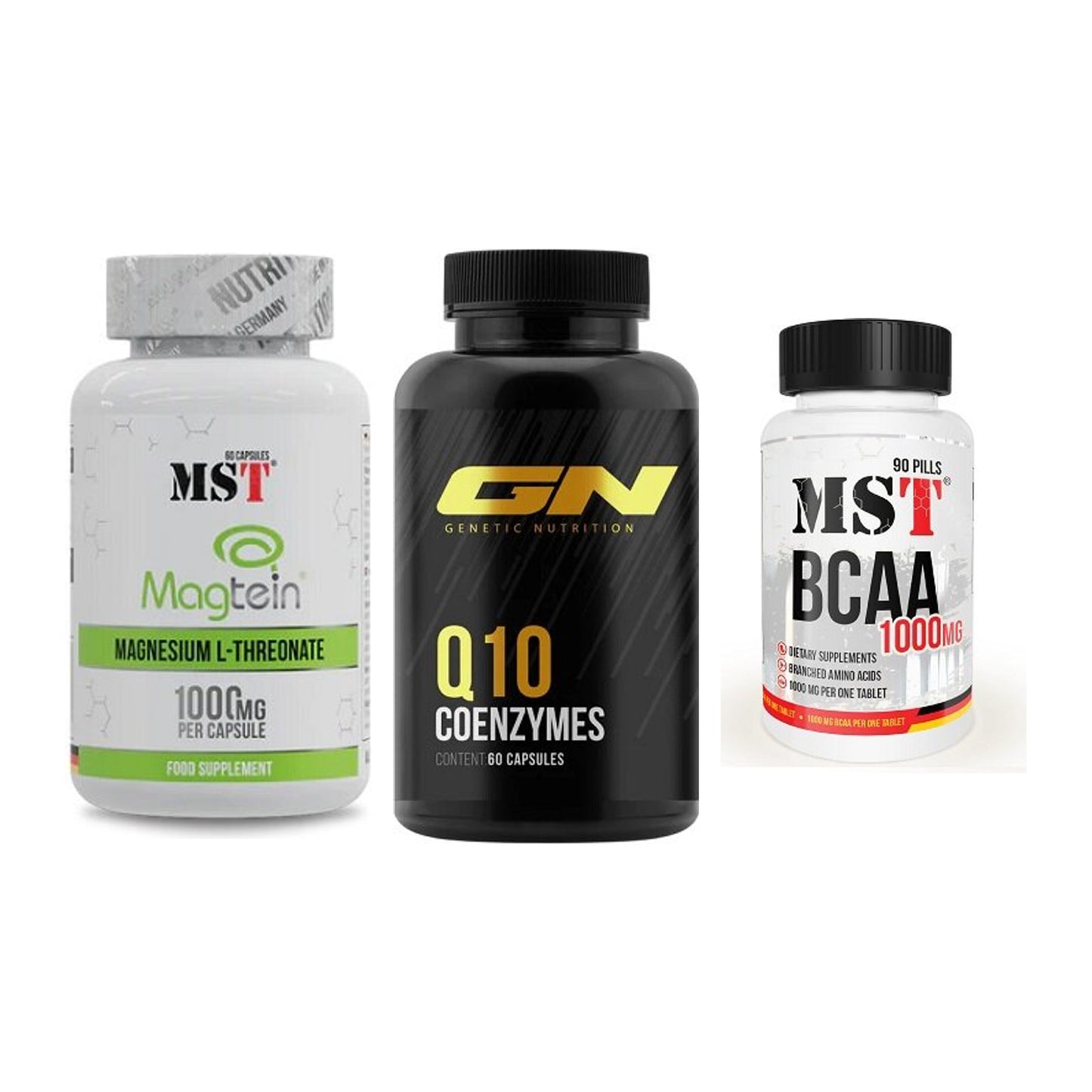 Ausdauer-Set: MST Magnesium + GN Q10 Health + MST BCAA 1000 – alle enthaltenen Artikel