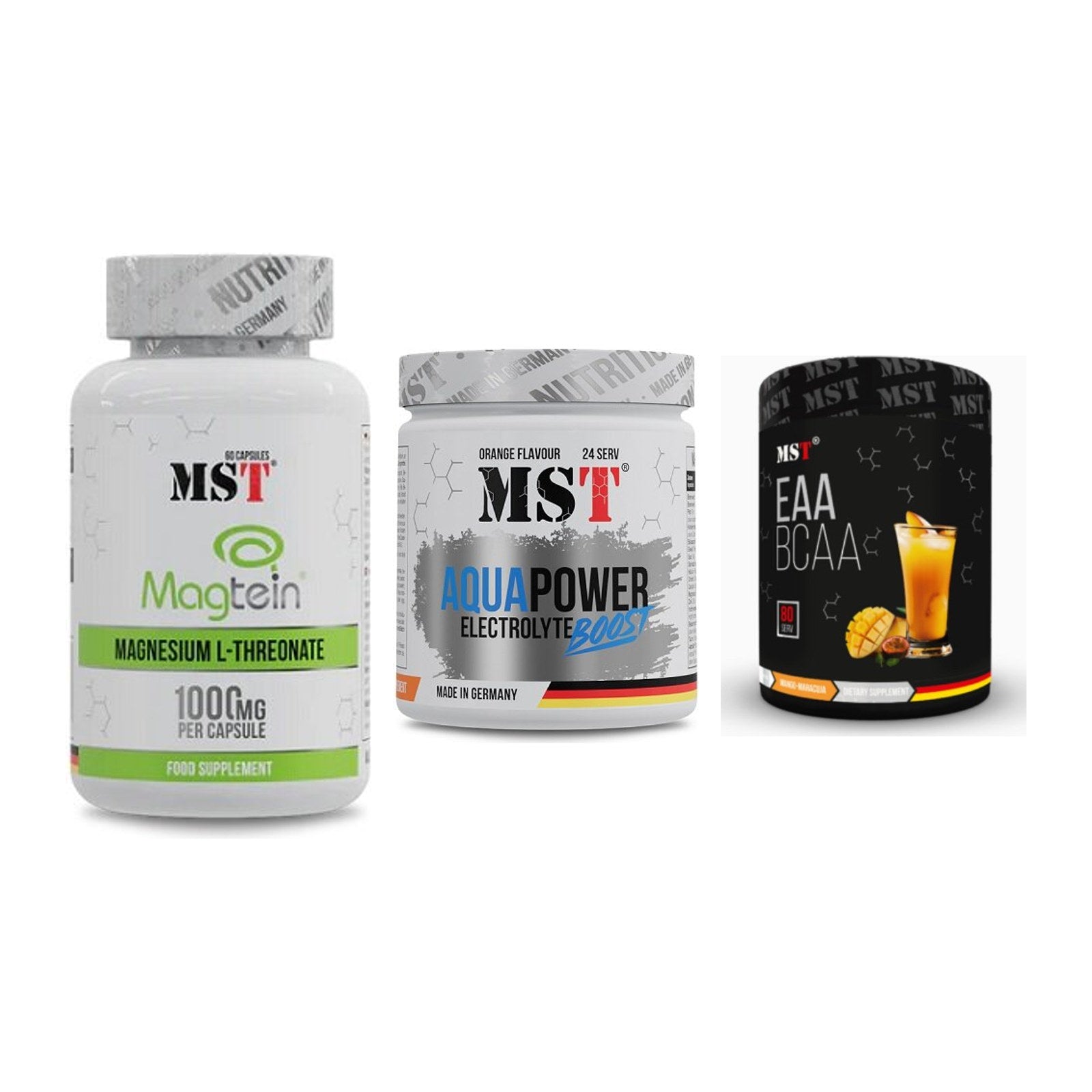 Ausdauer-Set: MST Magnesium + MST Aqua Power + MST EAA & BCAA – alle enthaltenen Artikel
