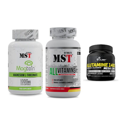 Ausdauer-Set: MST Magnesium + MST All Vitamins + Olimp L-Glutamin – alle enthaltenen Artikel