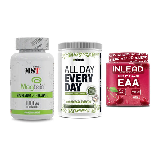 Ausdauer-Set: MST Magnesium + Sinob All Day + INLEAD EAA – alle enthaltenen Artikel