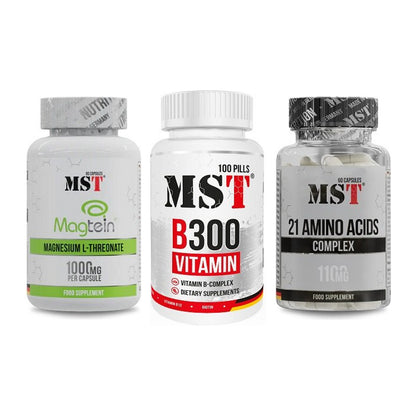 Ausdauer-Set: MST Magnesium + MST B300 B-Compl + MST 21 Amino – alle enthaltenen Artikel