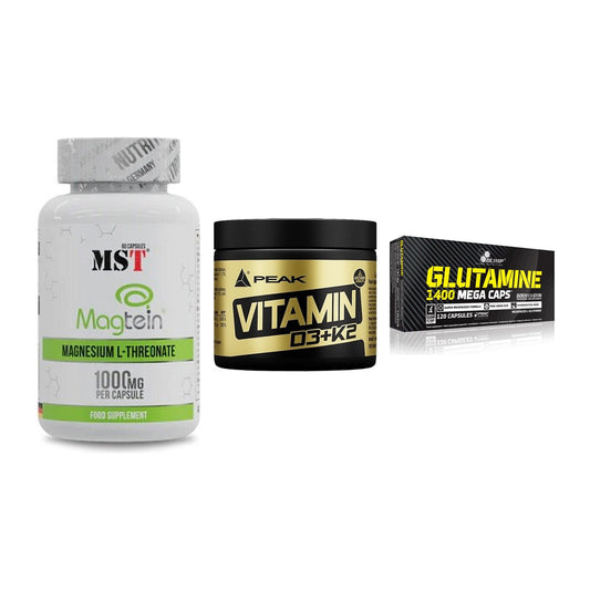 Ausdauer-Set: MST Magnesium + Peak Vitamin + Olimp L-Glutamin – alle enthaltenen Artikel