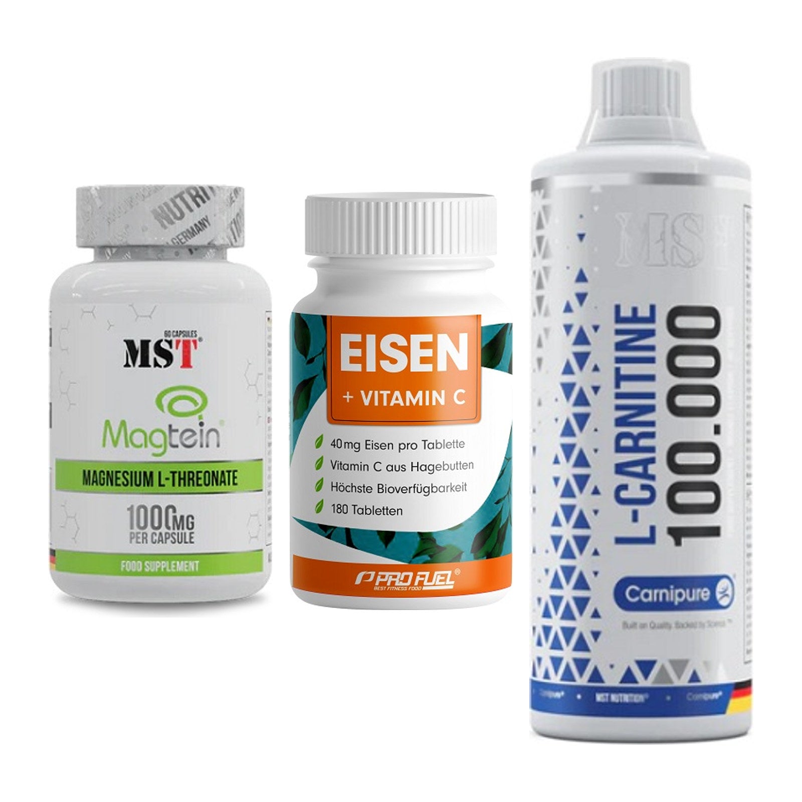 Ausdauer-Set: MST Magnesium + ProFuel EISEN + MST L-Carnitine – alle enthaltenen Artikel