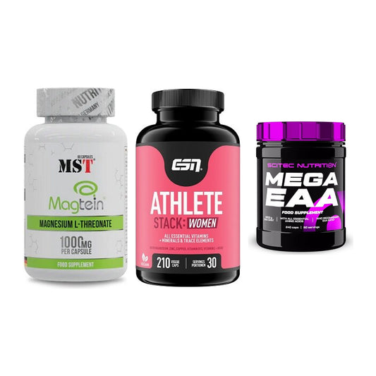 Ausdauer-Set: MST Magnesium + ESN Athlete + Scitec Mega EAA – alle enthaltenen Artikel
