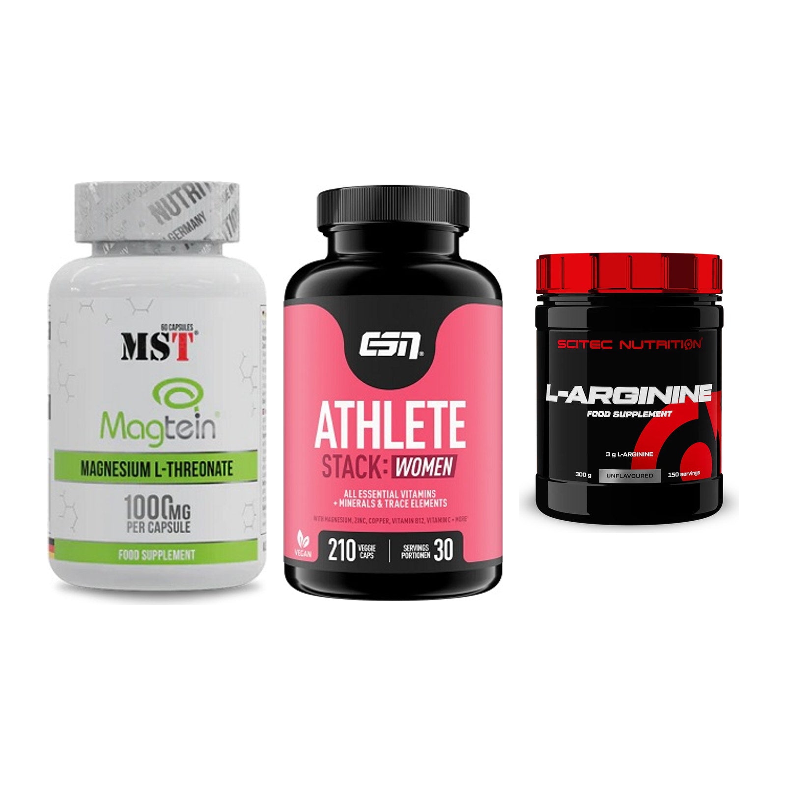 Ausdauer-Set: MST Magnesium + ESN Athlete + Scitec Arginin – alle enthaltenen Artikel