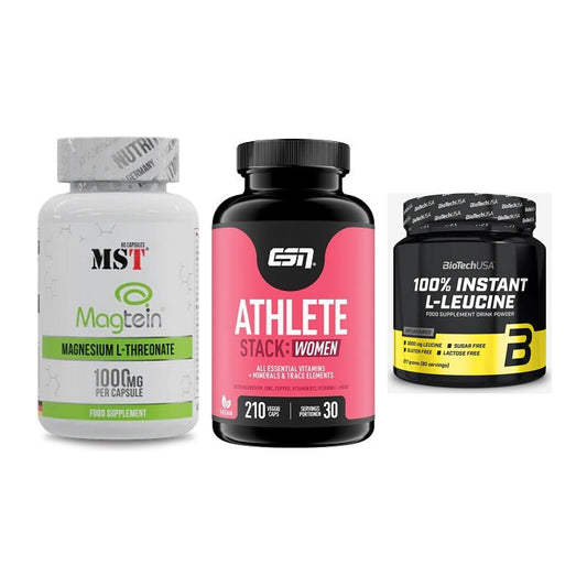 Ausdauer-Set: MST Magnesium + ESN Athlete + BioTech 100% – alle enthaltenen Artikel