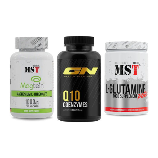 Ausdauer-Set: MST Magnesium + GN Q10 Health + MST Glutamine – alle enthaltenen Artikel