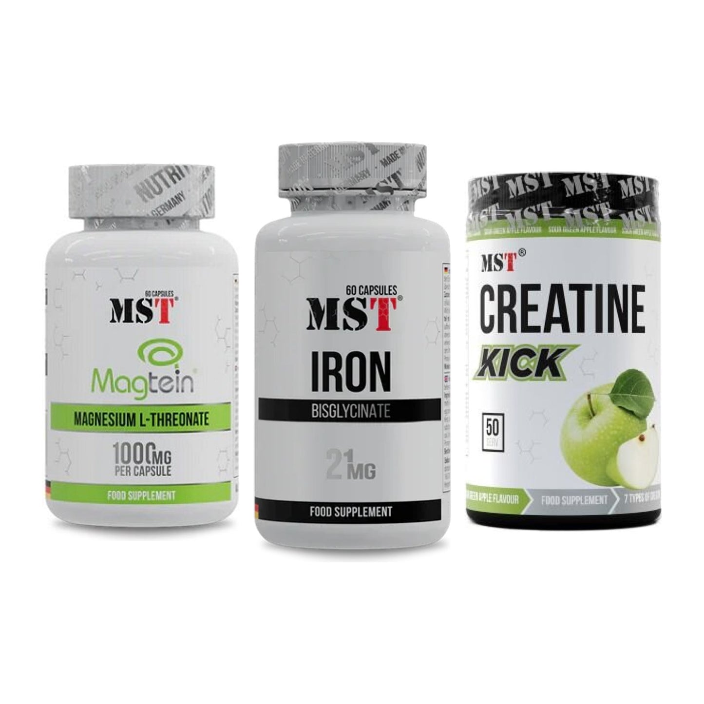 Ausdauer-Set: MST Magnesium + MST Iron Bisglyc + MST Creatine – alle enthaltenen Artikel