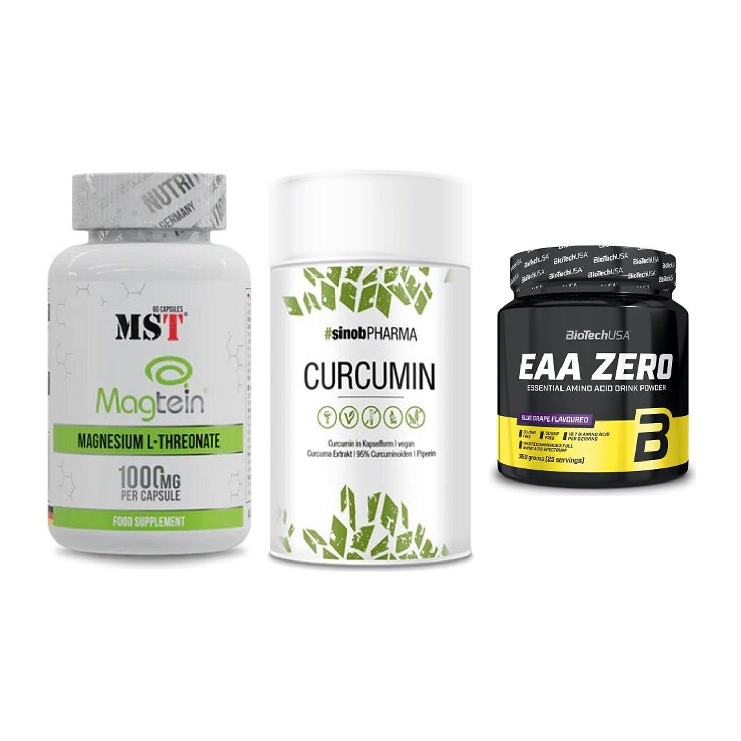 Ausdauer-Set: MST Magnesium + Sinob Curcumin + BioTech EAA Zero – alle enthaltenen Artikel
