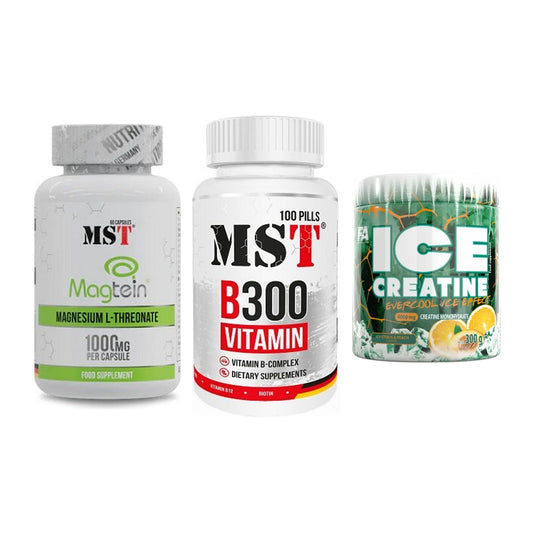 Ausdauer-Set: MST Magnesium + MST B300 B-Compl + FA Nutrition ICE – alle enthaltenen Artikel