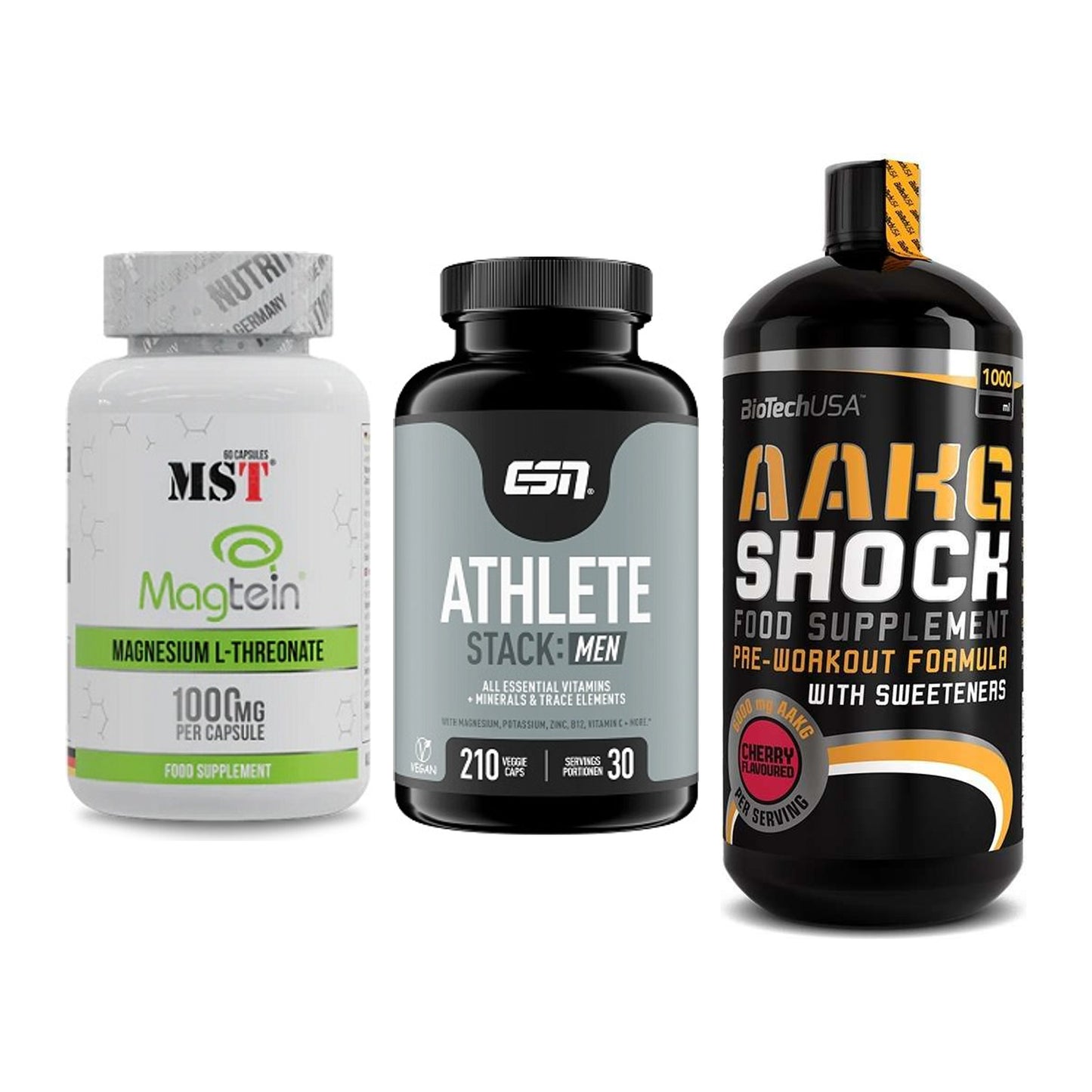 Ausdauer-Set: MST Magnesium + ESN Athlete + BioTech AAKG – alle enthaltenen Artikel