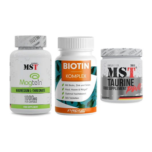 Ausdauer-Set: MST Magnesium + ProFuel BIOTIN + MST Taurine – alle enthaltenen Artikel