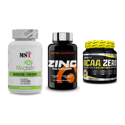 Ausdauer-Set: MST Magnesium + Scitec Zinc + BioTech BCAA – alle enthaltenen Artikel