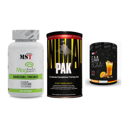Ausdauer-Set: MST Magnesium + Universal Animal + MST EAA & BCAA – alle enthaltenen Artikel