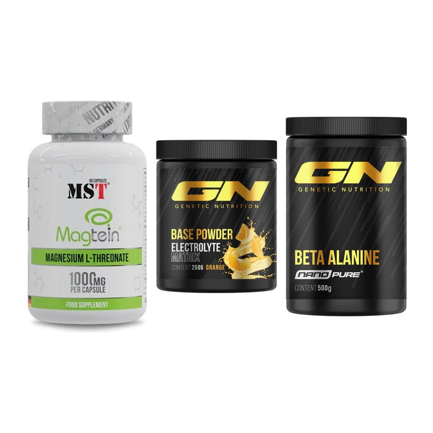 Ausdauer-Set: MST Magnesium + GN Base Powder + GN Nano Beta – alle enthaltenen Artikel