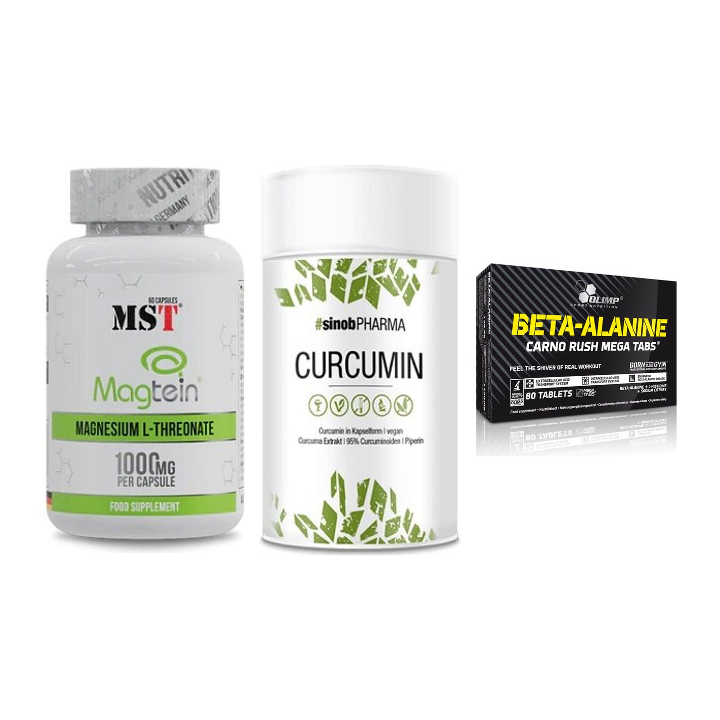 Ausdauer-Set: MST Magnesium + Sinob Curcumin + Olimp Beta-Alani – alle enthaltenen Artikel