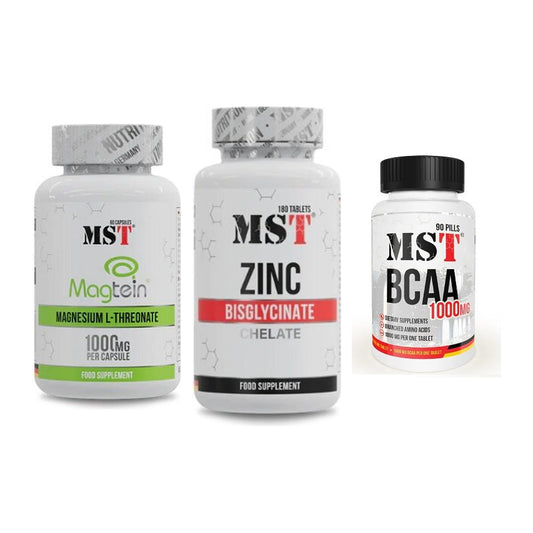 Ausdauer-Set: MST Magnesium + MST Zinc Chelate + MST BCAA 1000 – alle enthaltenen Artikel
