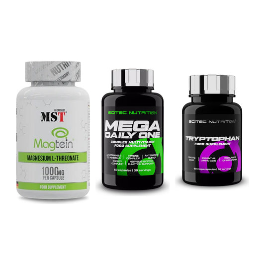 Ausdauer-Set: MST Magnesium + Scitec Mega + Scitec Tryptopha – alle enthaltenen Artikel