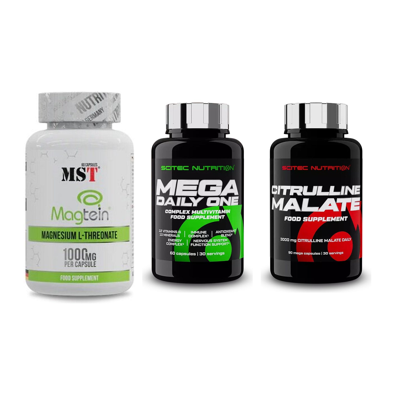 Ausdauer-Set: MST Magnesium + Scitec Mega + Scitec Citrullin – alle enthaltenen Artikel