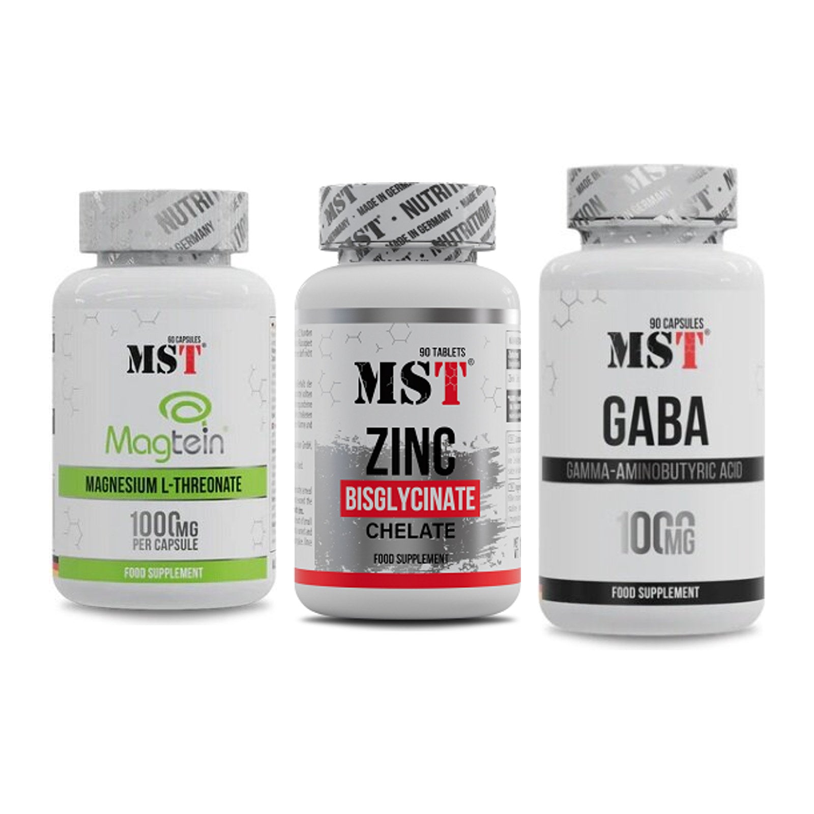 Ausdauer-Set: MST Magnesium + MST Zinc Chelate + MST GABA 1000mg – alle enthaltenen Artikel