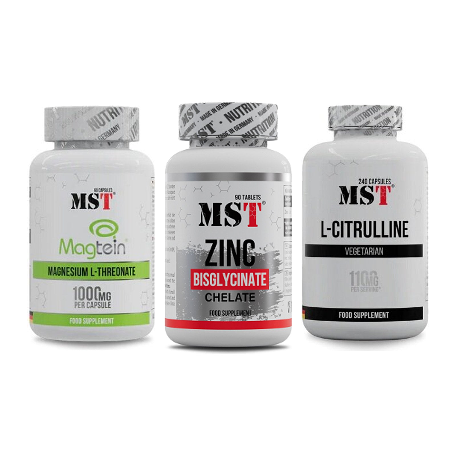 Ausdauer-Set: MST Magnesium + MST Zinc Chelate + MST Citrulline – alle enthaltenen Artikel
