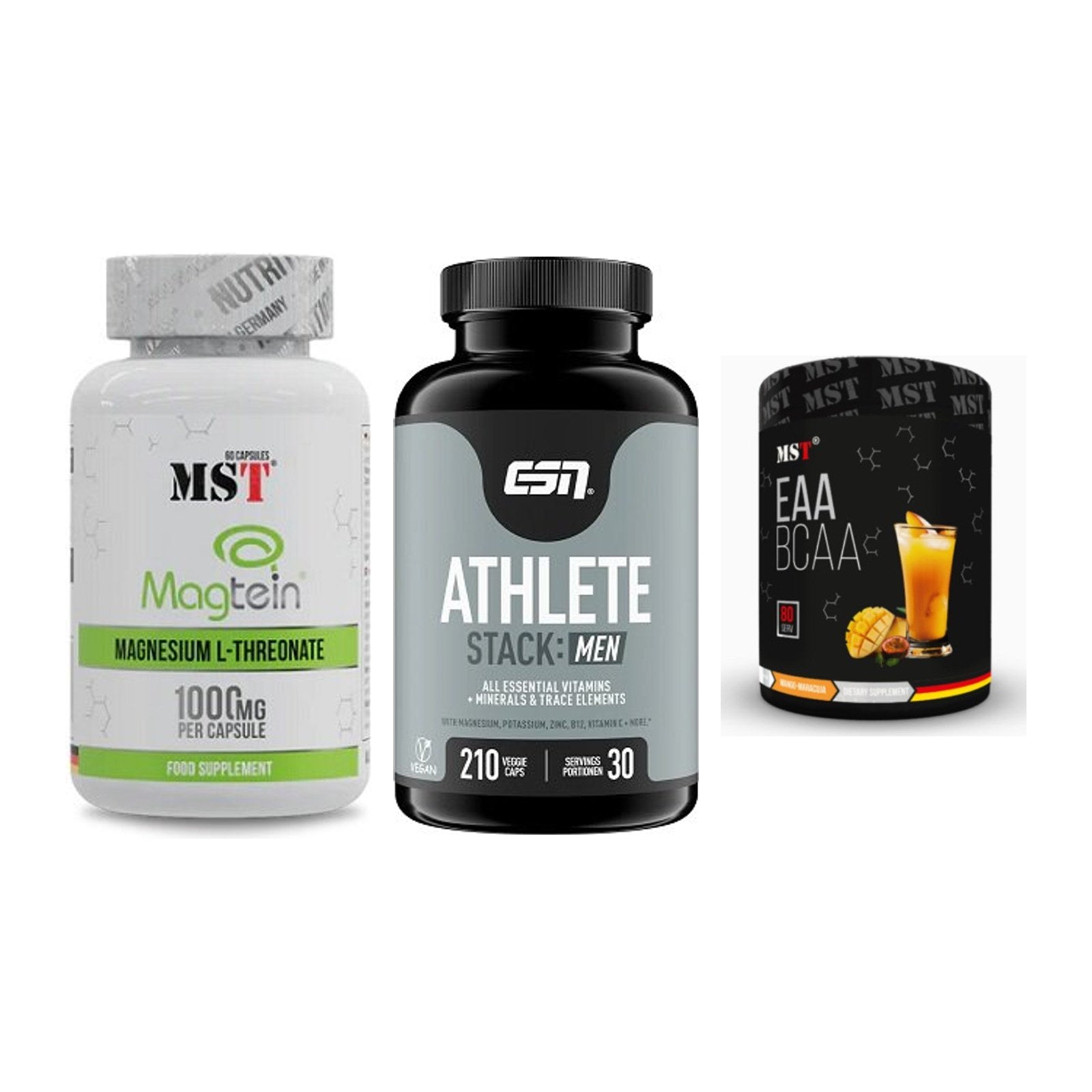 Ausdauer-Set: MST Magnesium + ESN Athlete + MST EAA & BCAA – alle enthaltenen Artikel