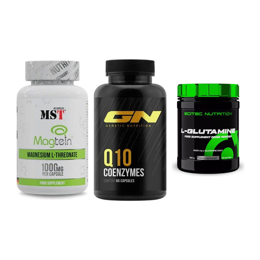 Ausdauer-Set: MST Magnesium + GN Q10 Health + Scitec L-Glutami – alle enthaltenen Artikel