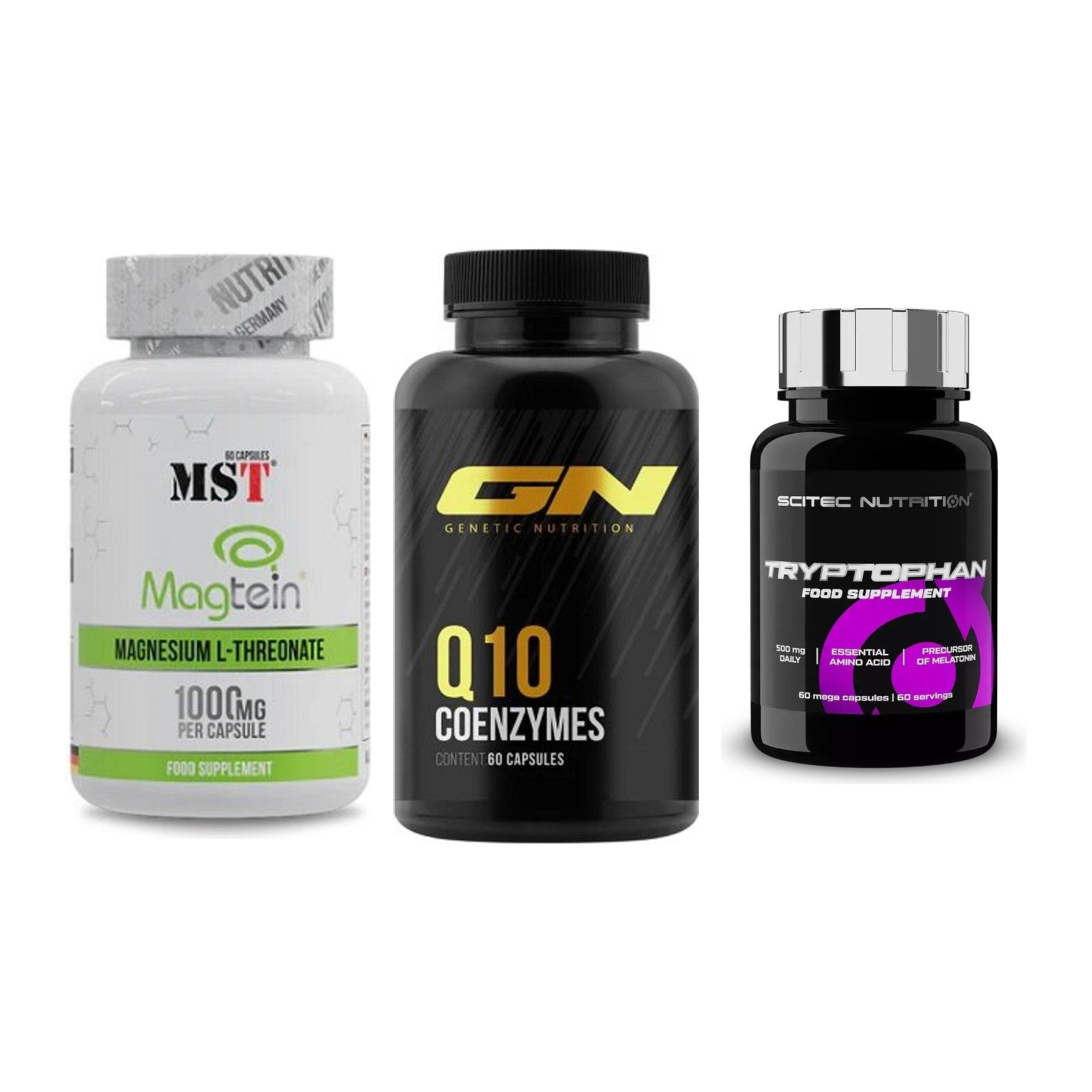 Ausdauer-Set: MST Magnesium + GN Q10 Health + Scitec Tryptopha – alle enthaltenen Artikel
