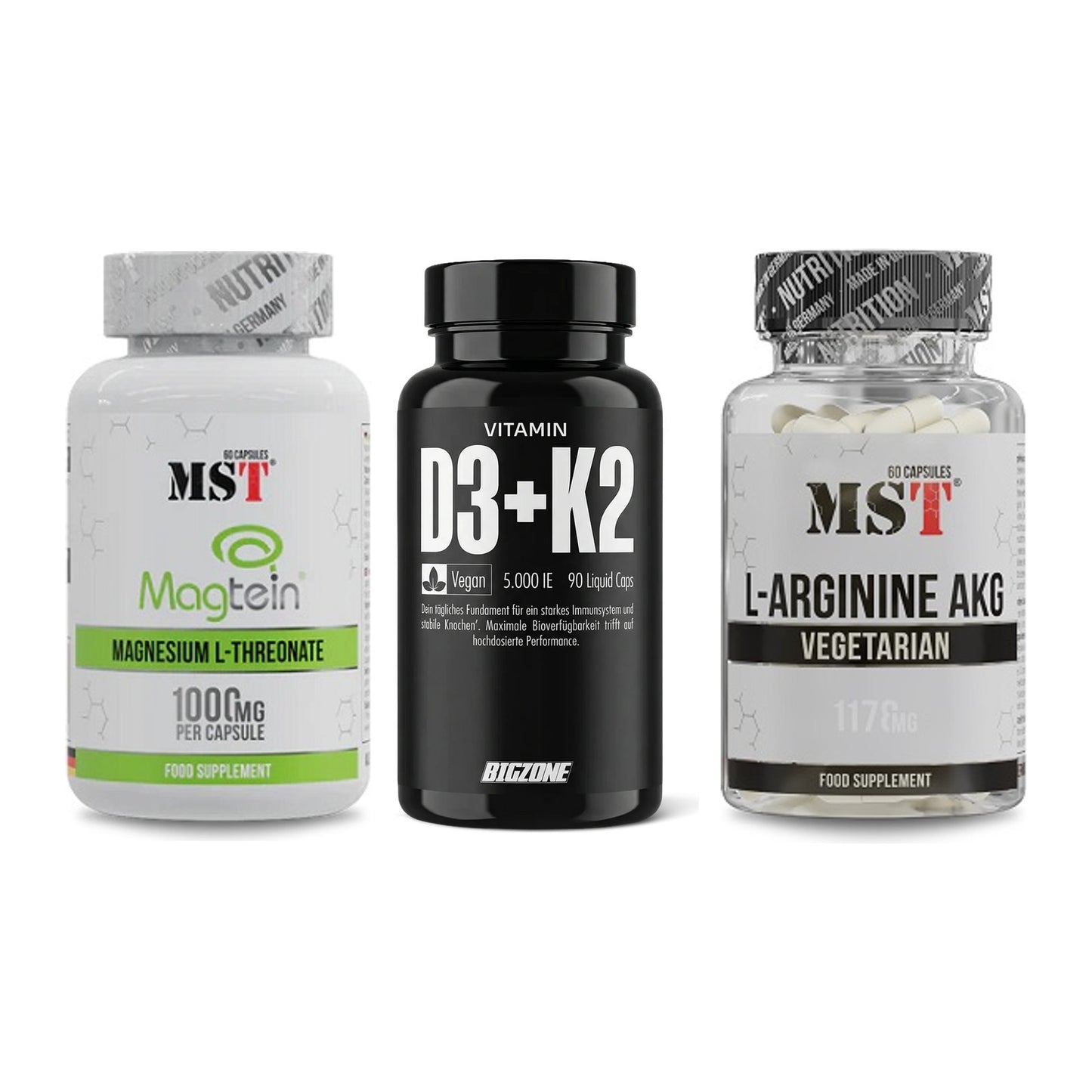 Ausdauer-Set: MST Magnesium + Big Zone Vitamin + MST Arginin AAKG – alle enthaltenen Artikel