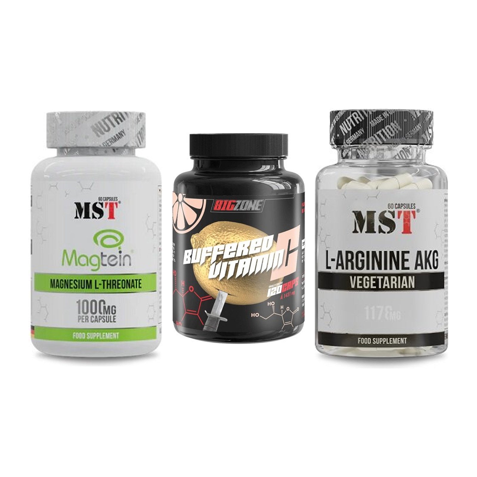Ausdauer-Set: MST Magnesium + Big Zone Buffere + MST Arginin AAKG – alle enthaltenen Artikel
