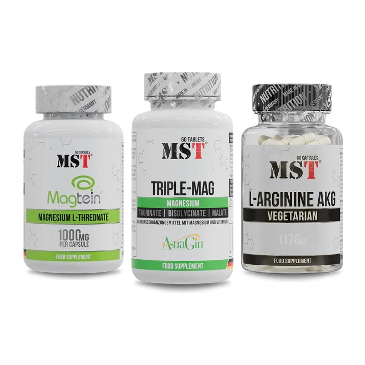 Ausdauer-Set: MST Magnesium + MST Tripple Mag + MST Arginin AAKG – alle enthaltenen Artikel